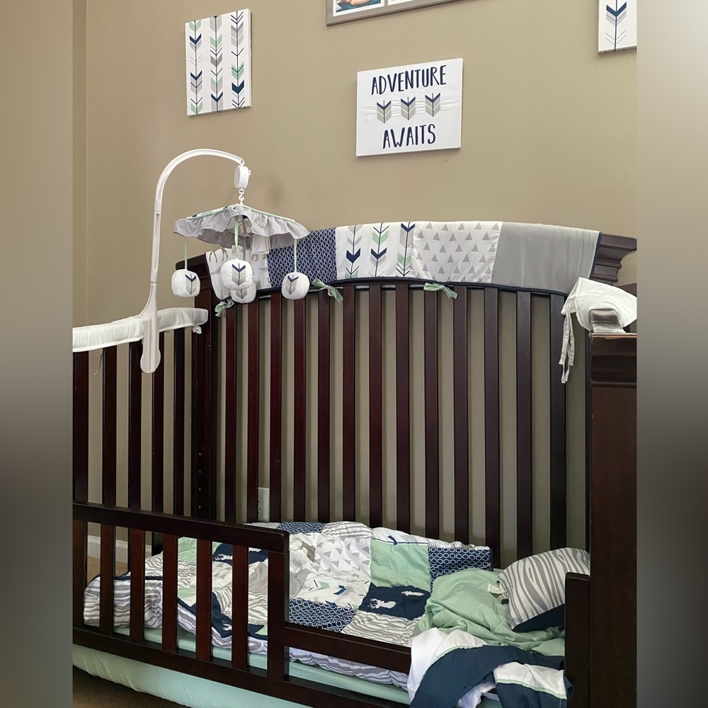 Sweet Jojo designs woodlands crib bedding and decor